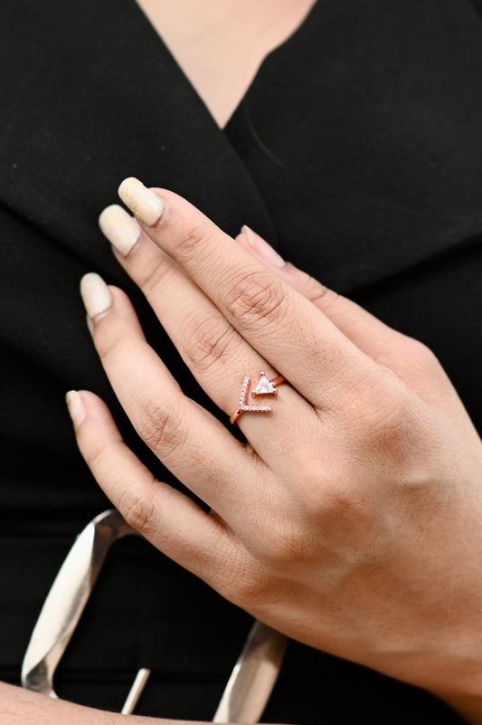 Arrow of Love Adjustable Ring in Rose Gold